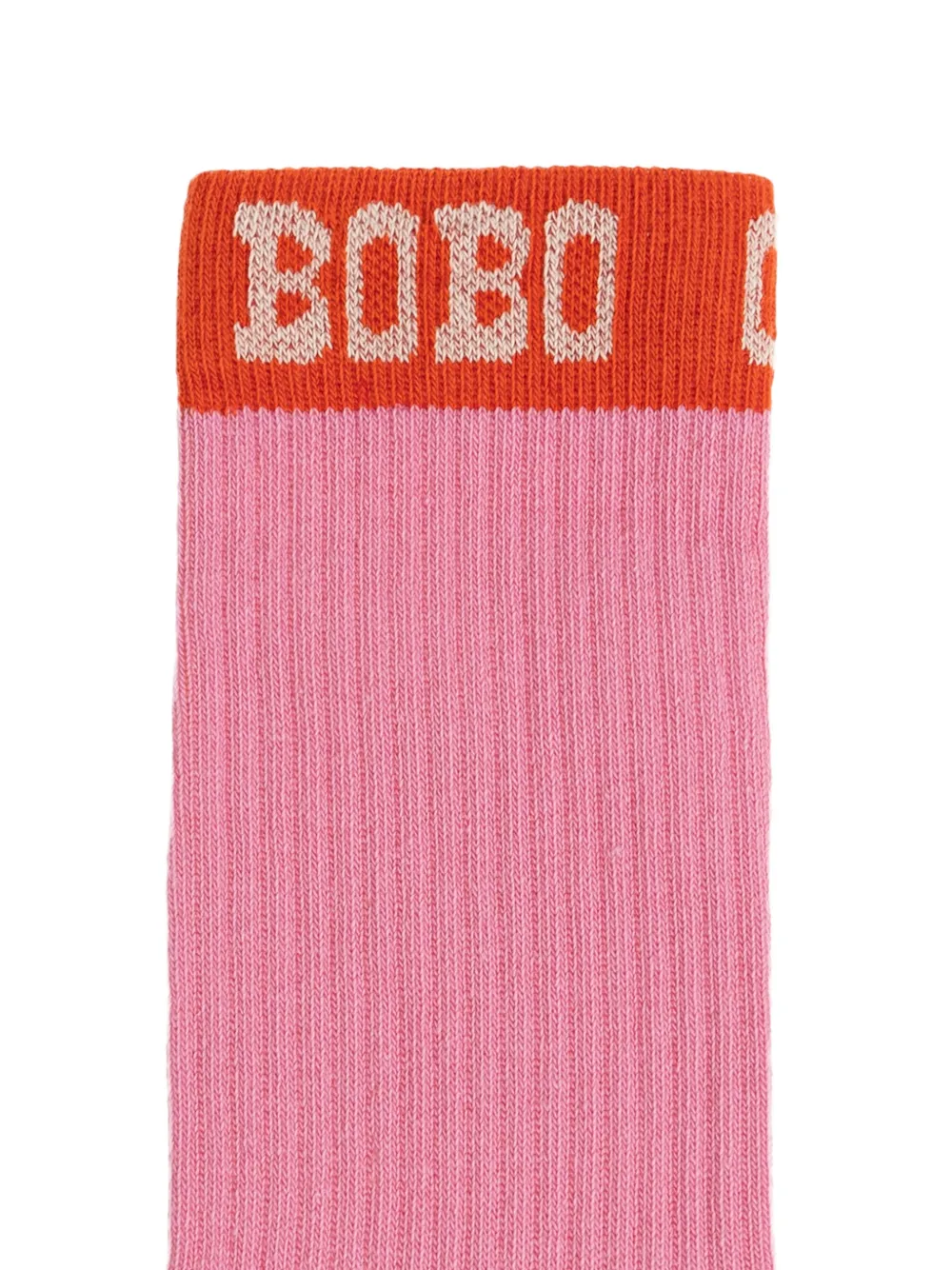 Bobo Choses Pop geribbelde sokken met intarsia logo Roze
