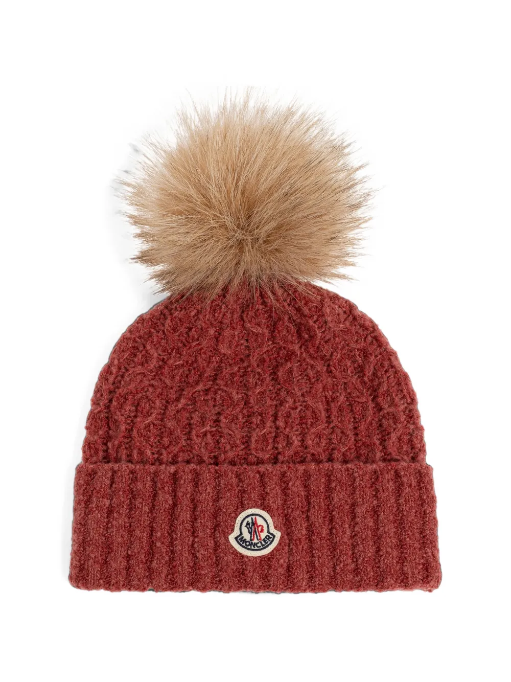 Moncler Enfant cable-knit pompom hat and snood set (set of two) Rood