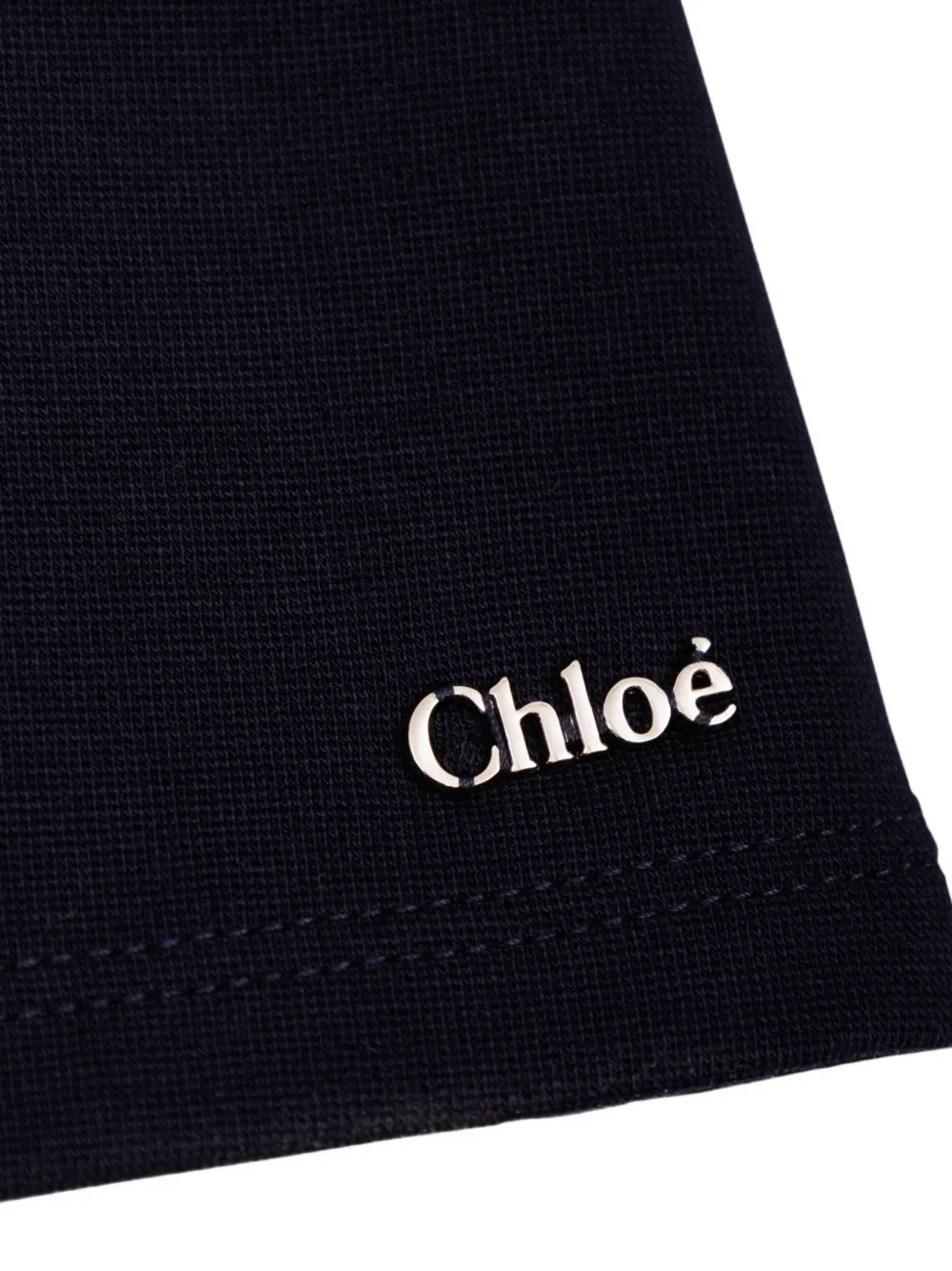 Chloé Jurk met kanten kraag en ruches Blauw