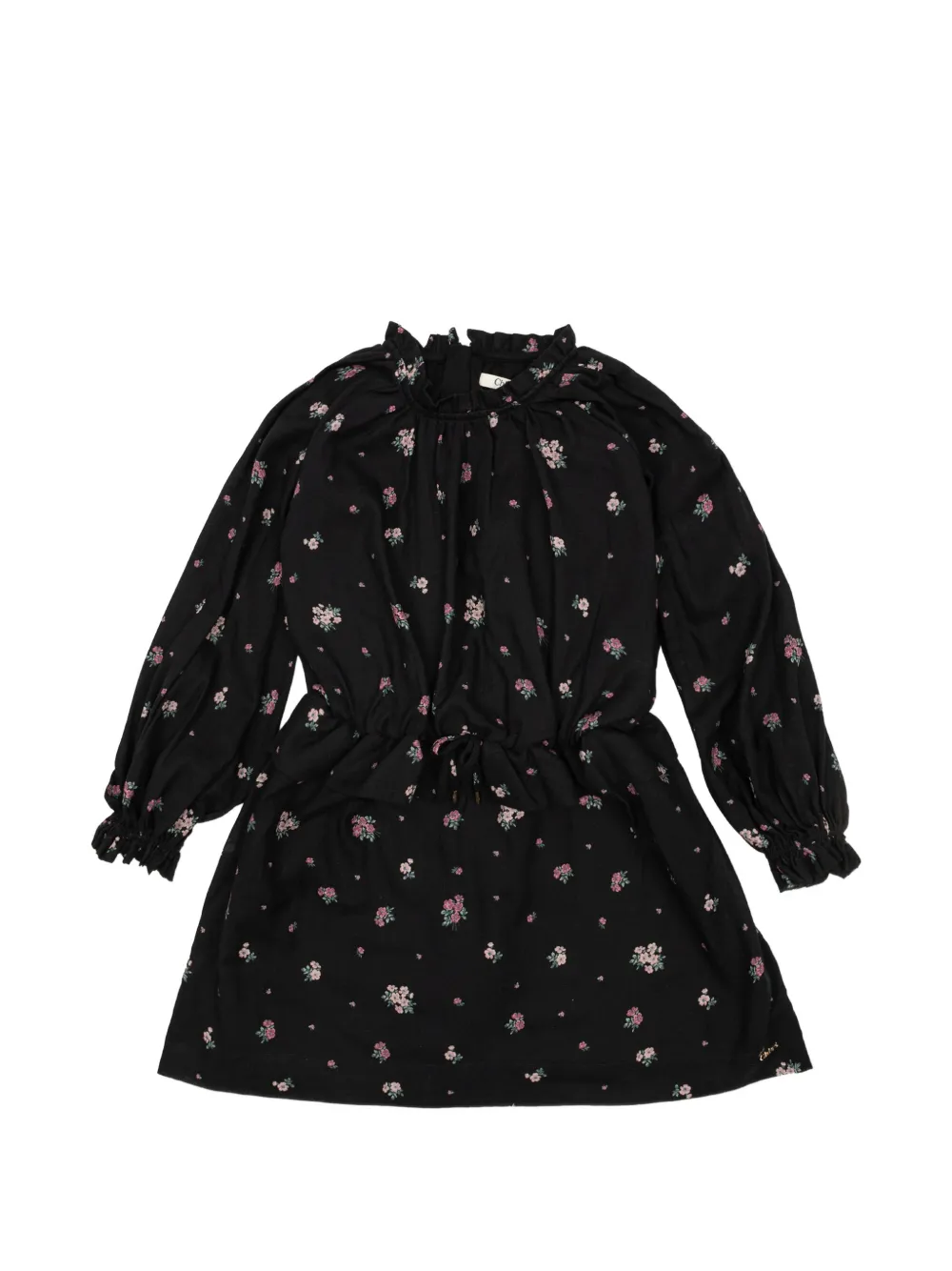 Chloé Kids floral-print ruffled dress - Black