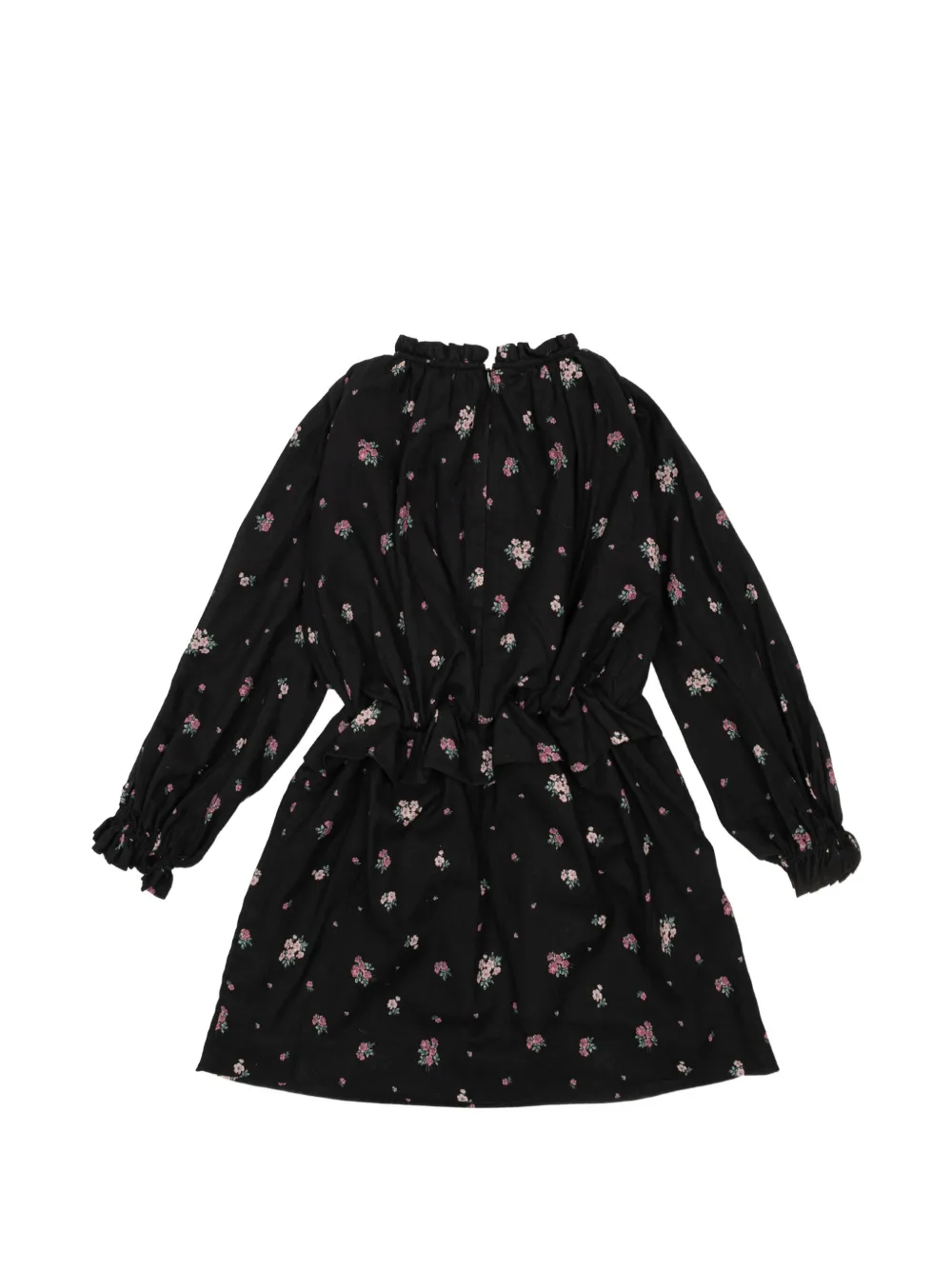 Chloé Kids Jurk met bloemenprint en ruches Zwart