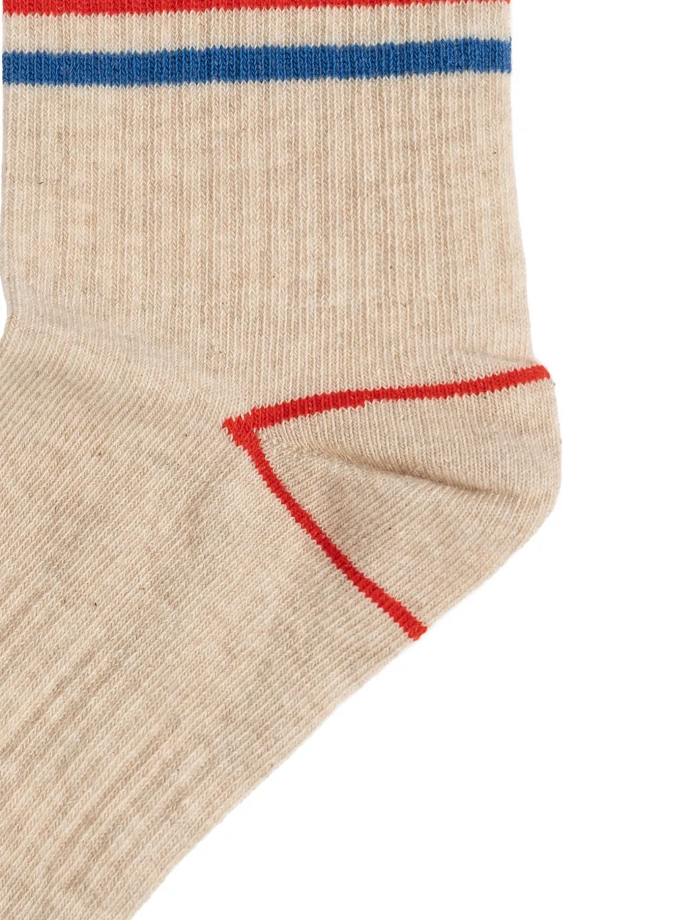 Bobo Choses Pop gestreepte sokken met intarsia logo Beige