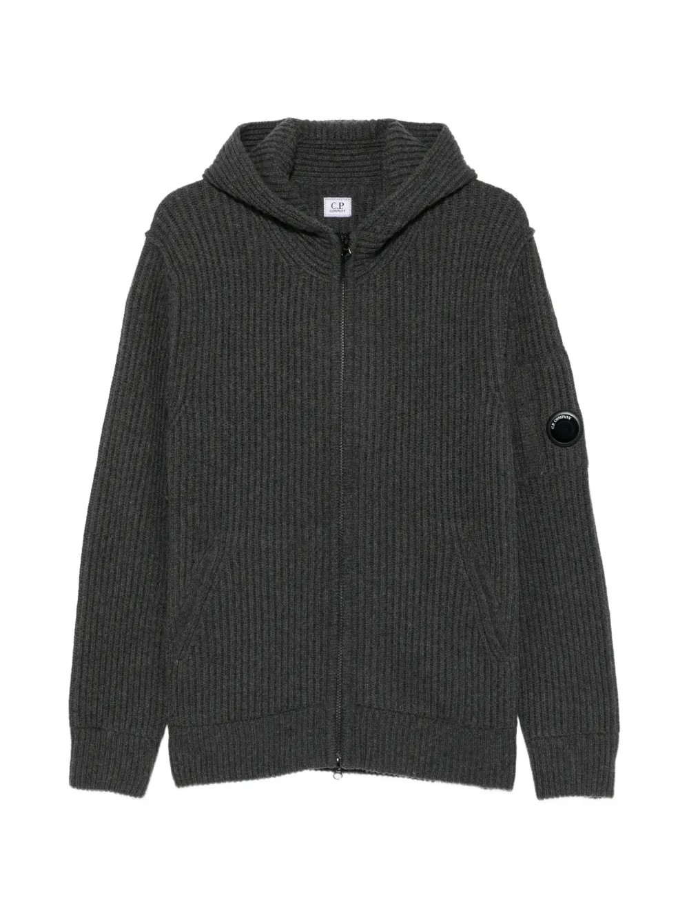 C.P. Company ribbed-knit hoodie Grijs