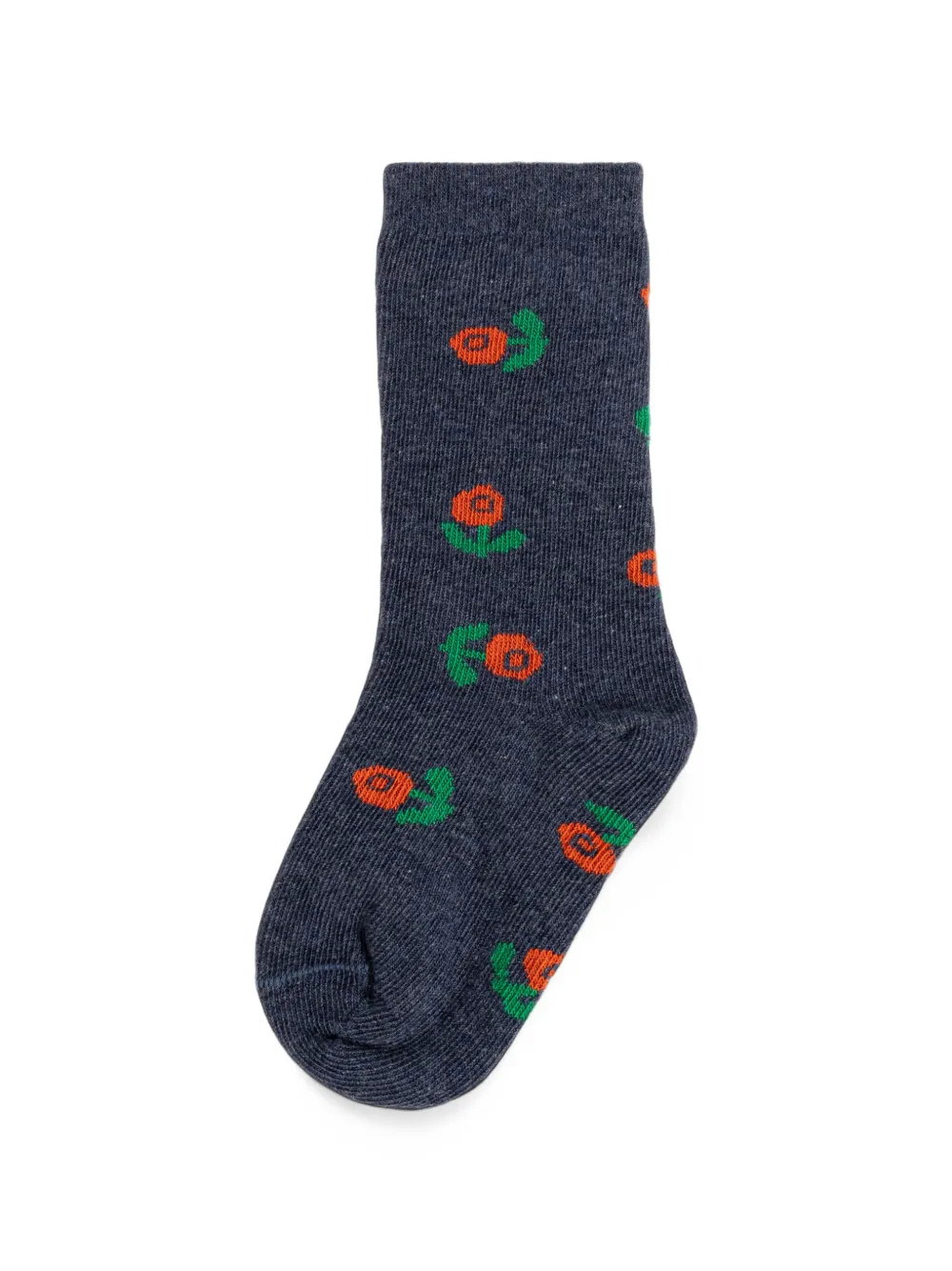 Bobo Choses logo-embroidered floral-print socks Blauw