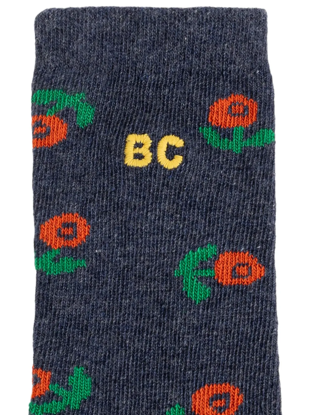 Bobo Choses logo-embroidered floral-print socks Blauw