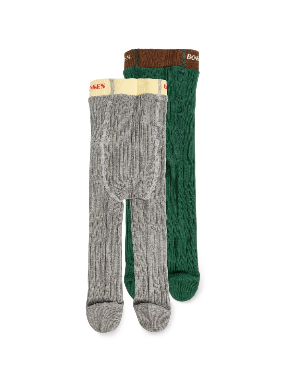 Bobo Choses Ribgebreide panty met logoband Grijs