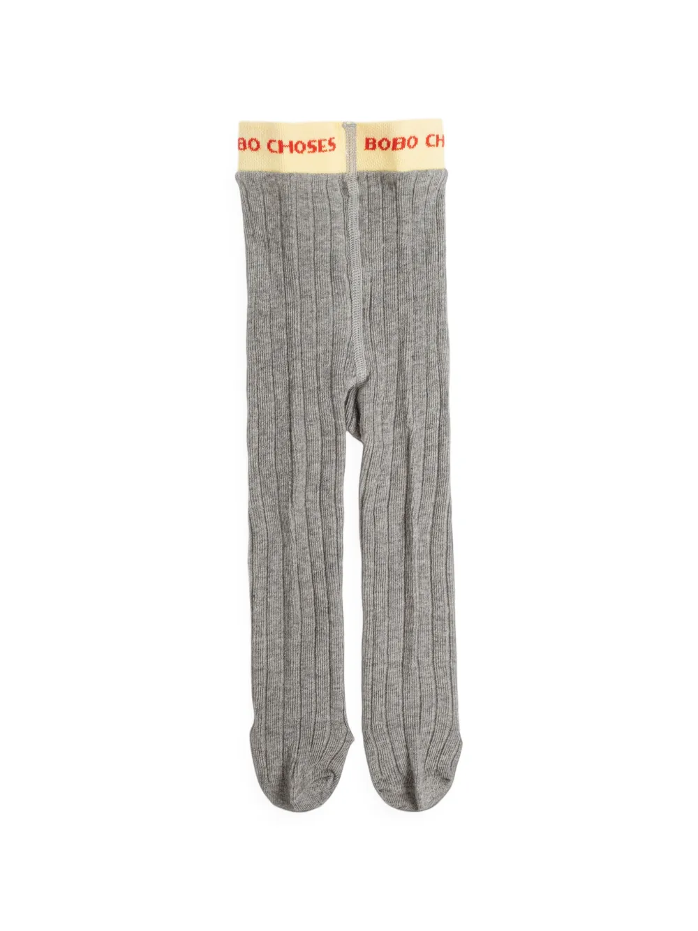 Bobo Choses Ribgebreide panty met logoband Grijs