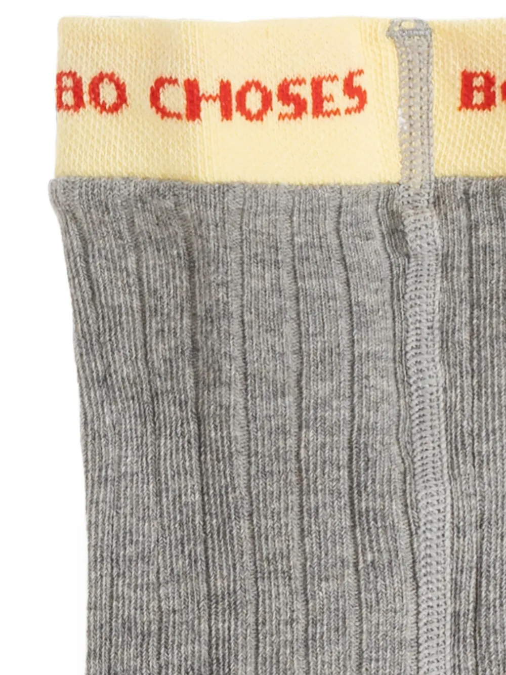 Bobo Choses Ribgebreide panty met logoband Grijs