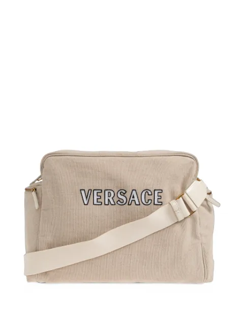 Versace Kids logo-embroidered shoulder bag