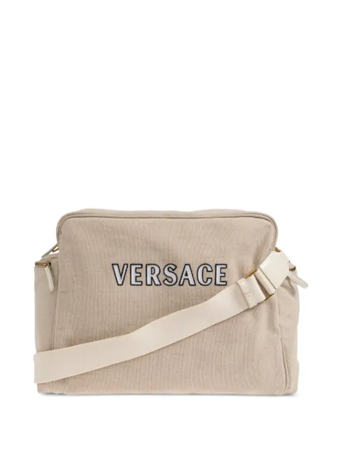 Versace Kids logo-embroidered shoulder bag