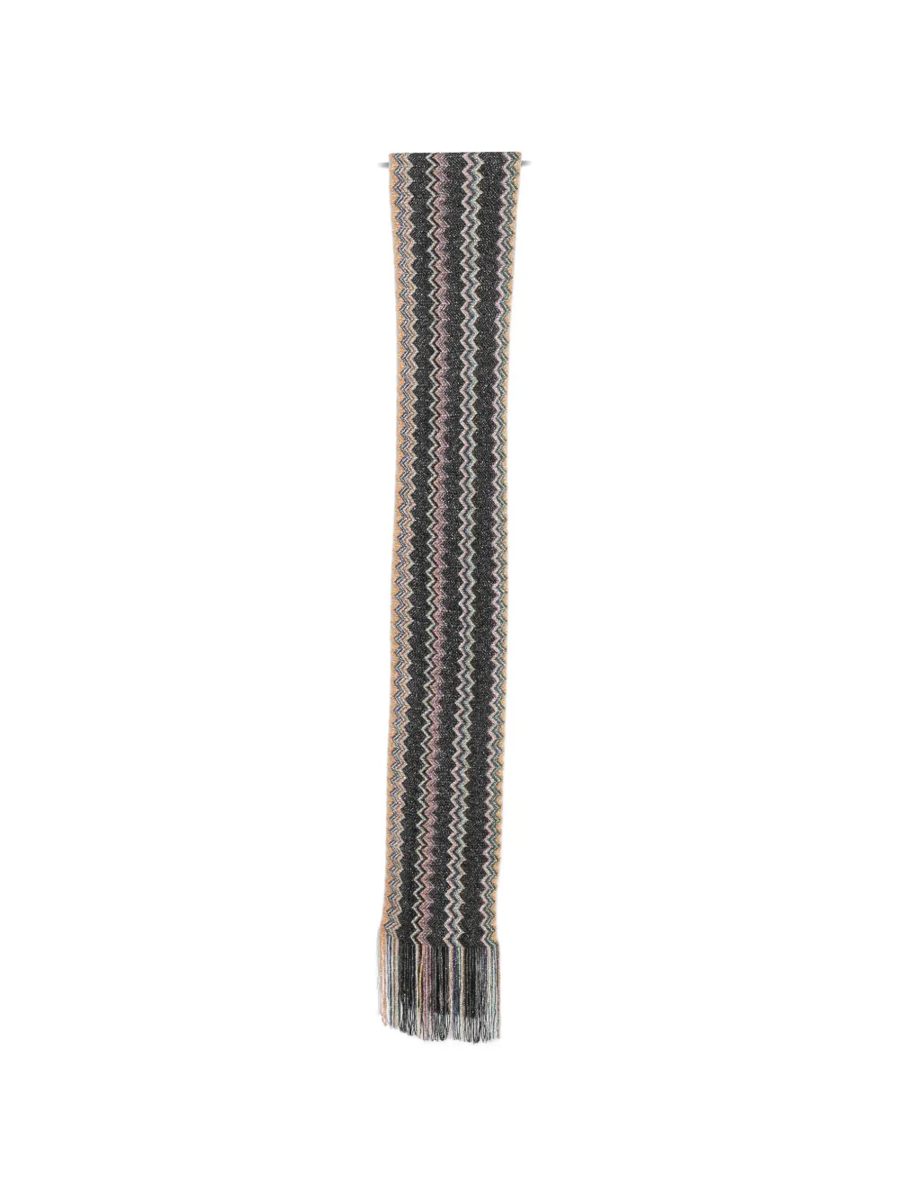 Missoni zigzag-knit fringed scarf - Nero