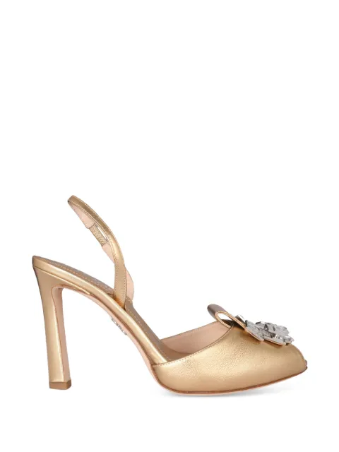 Rodo crystal-embellished peep-toe slingback heeled sandals