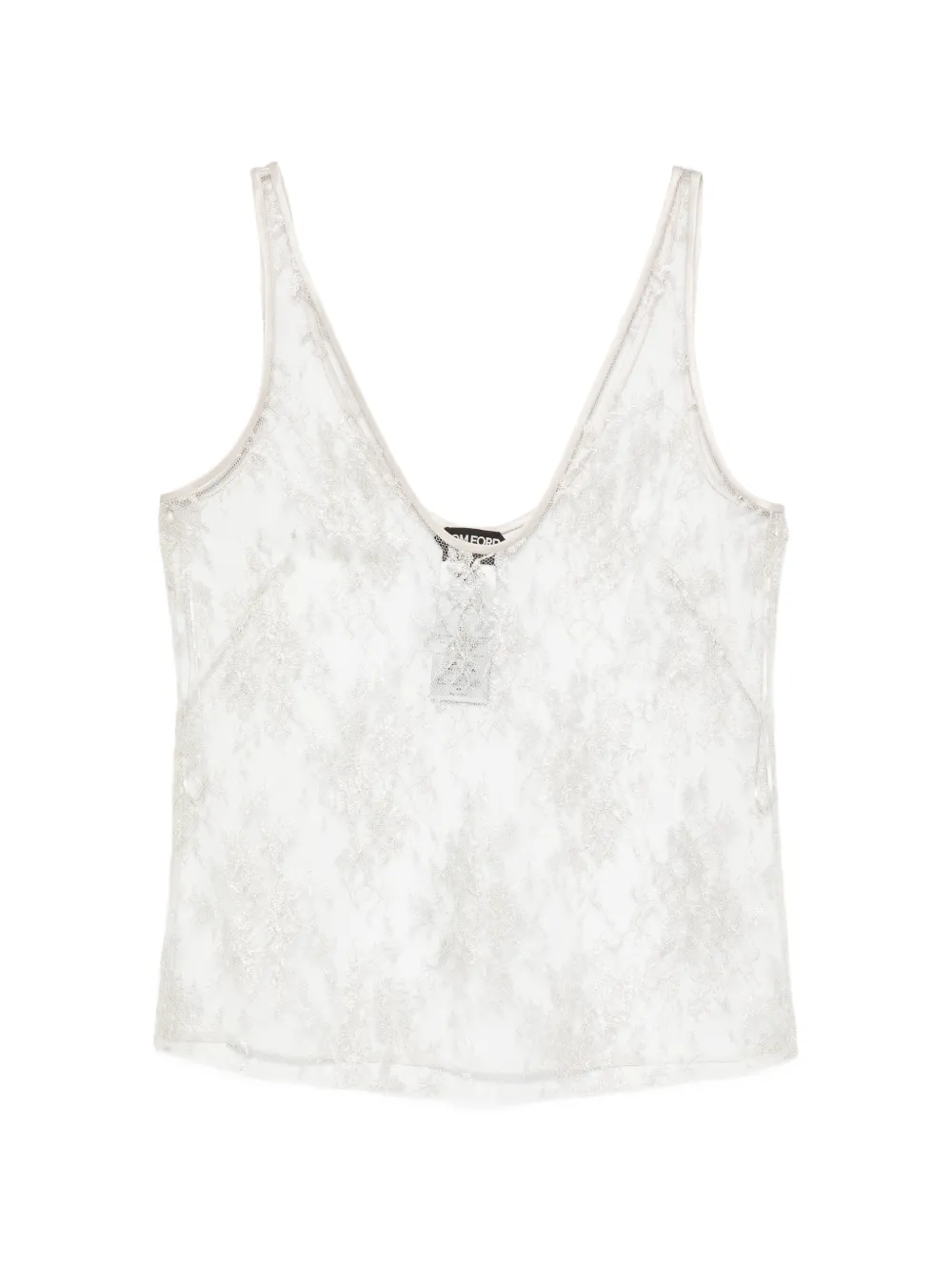TOM FORD lace-overlay top - Argento