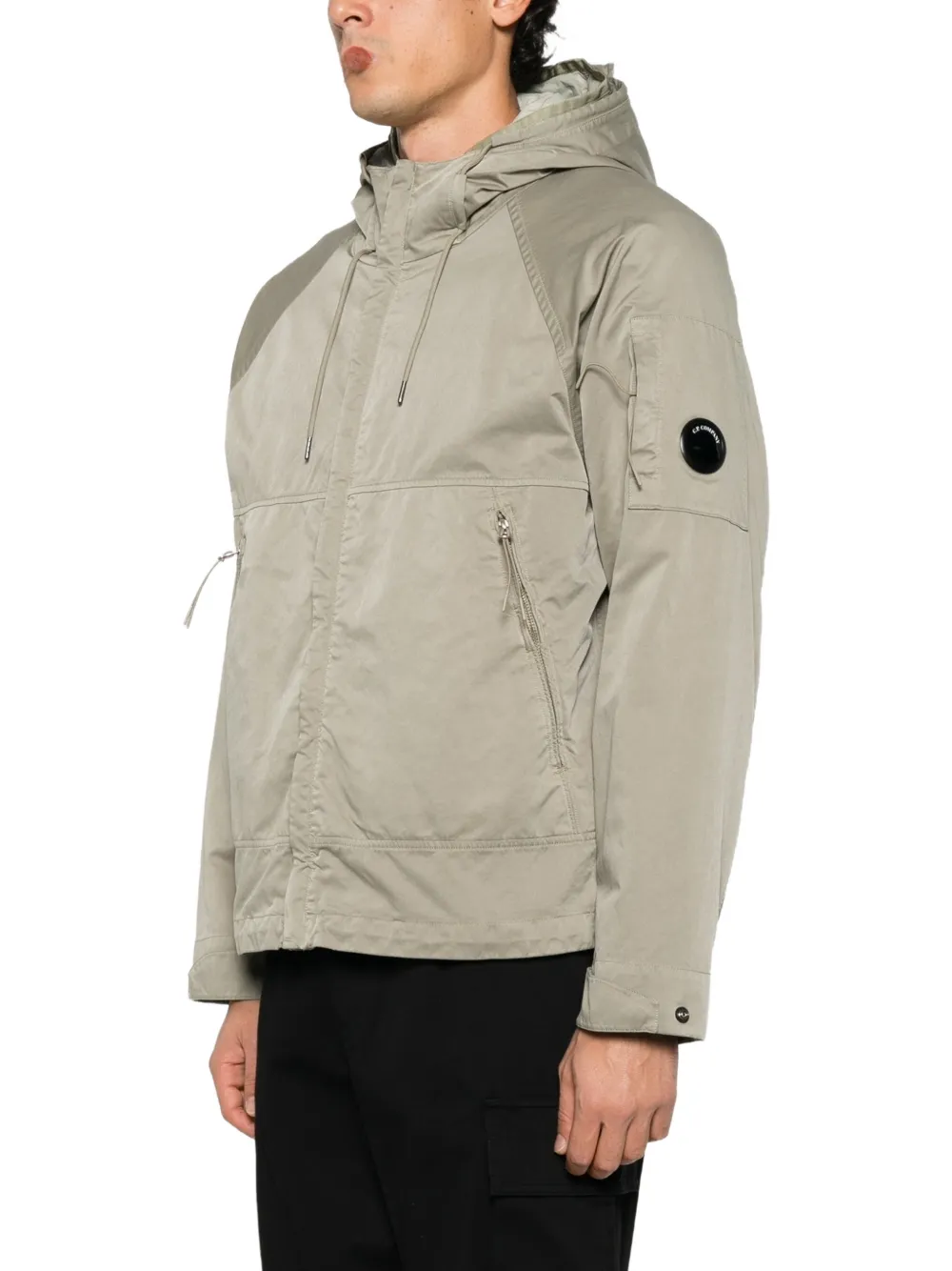 C.P. Company Lens-detail hooded jacket Groen