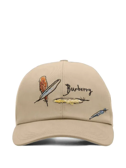 Burberry feather embroidered cotton baseball cap