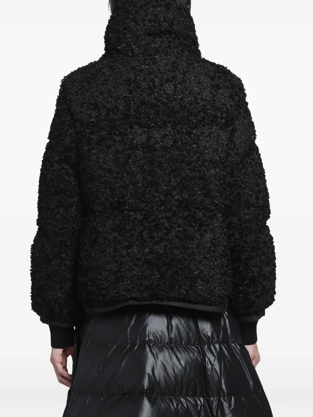 Moncler Sittelles short jacquard fil coupé jacket Zwart