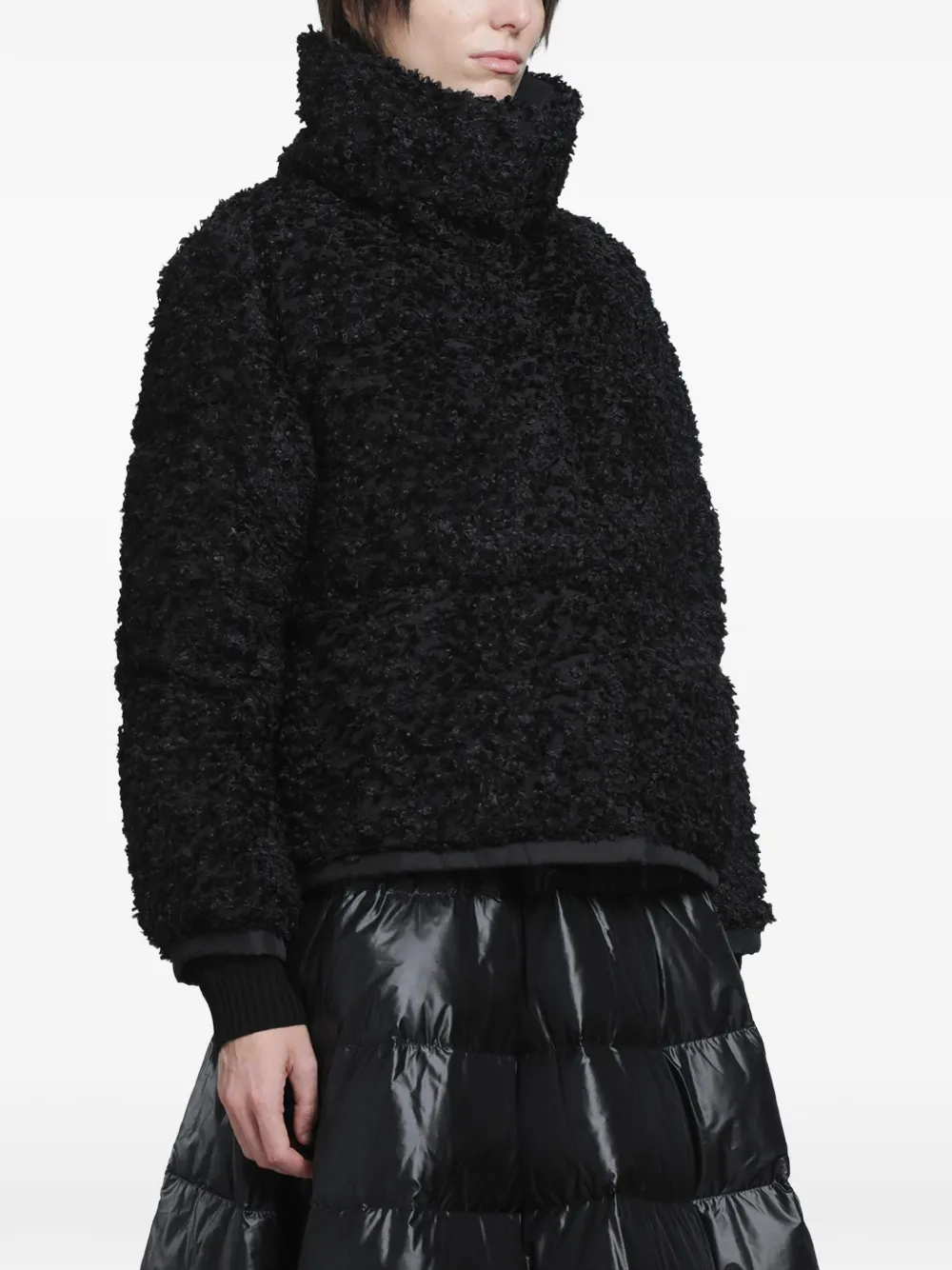 Moncler Sittelles short jacquard fil coupé jacket Zwart
