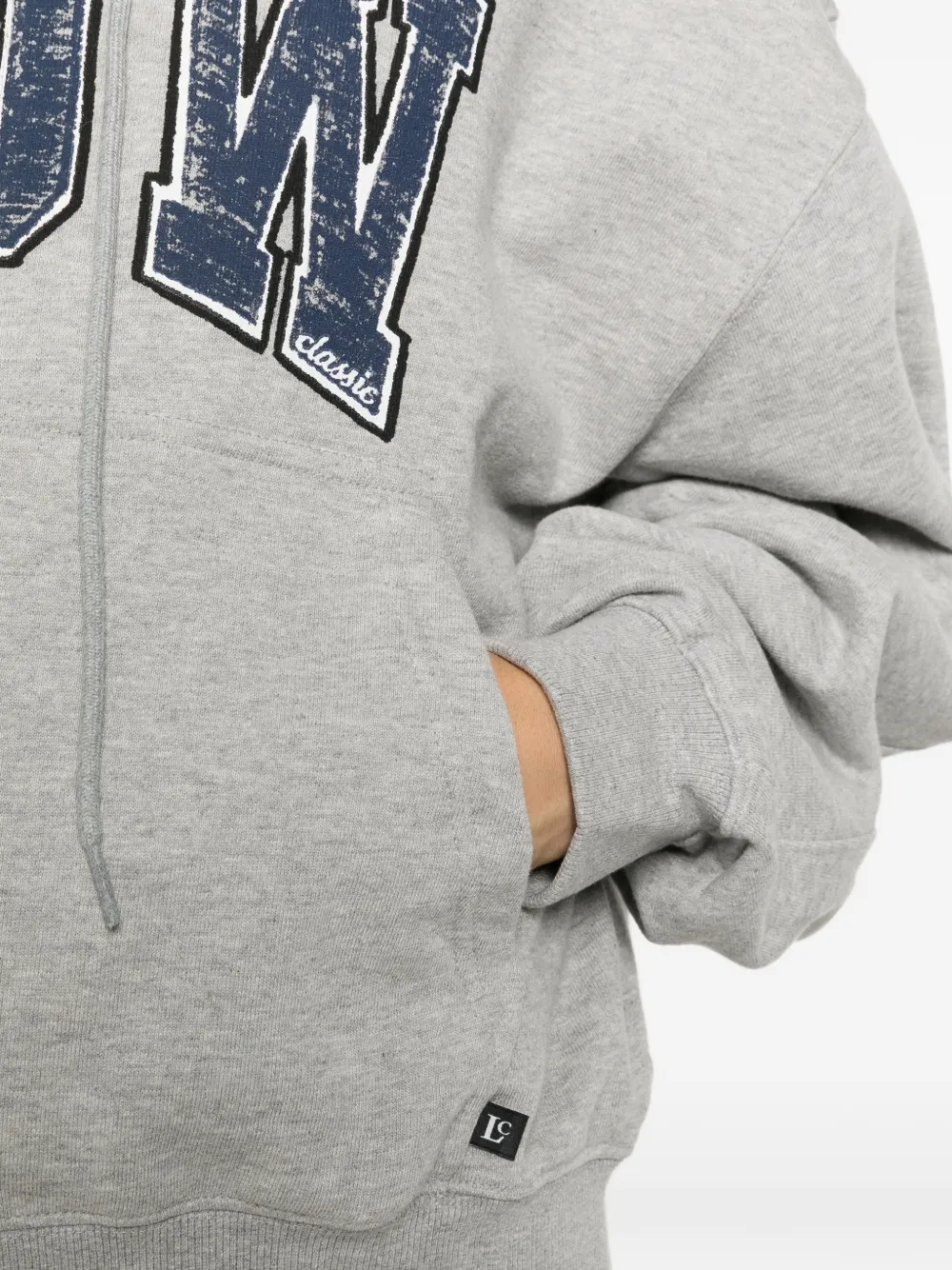 Low Classic logo-print zip-up hoodie Grijs