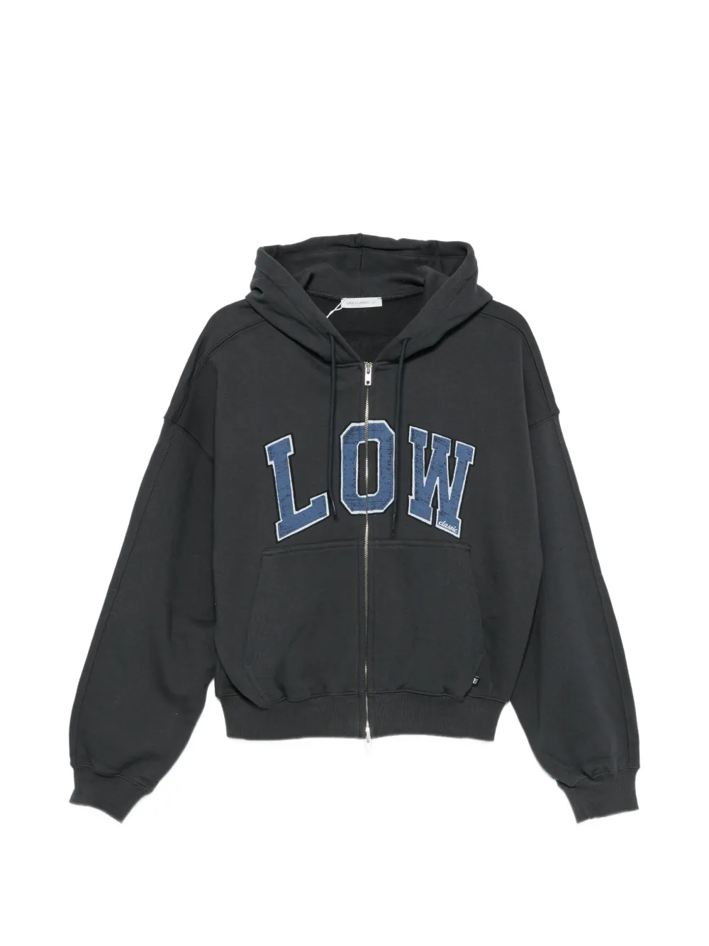 Low Classic logo-appliqué zip-up hoodie Grijs