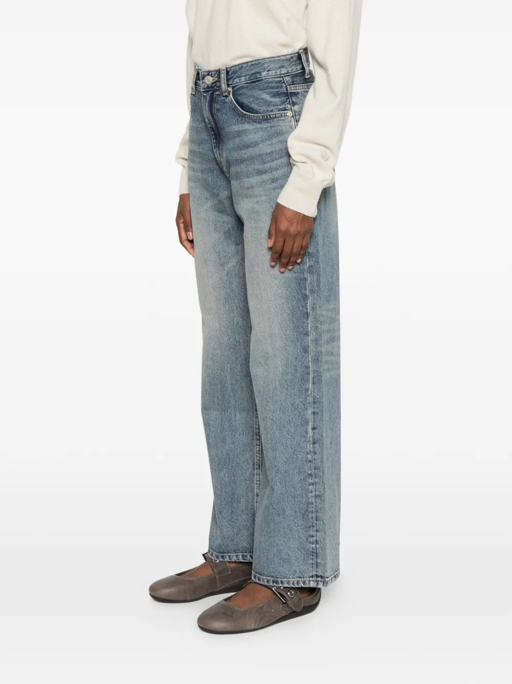 Low Classic faded wide-leg jeans Blauw
