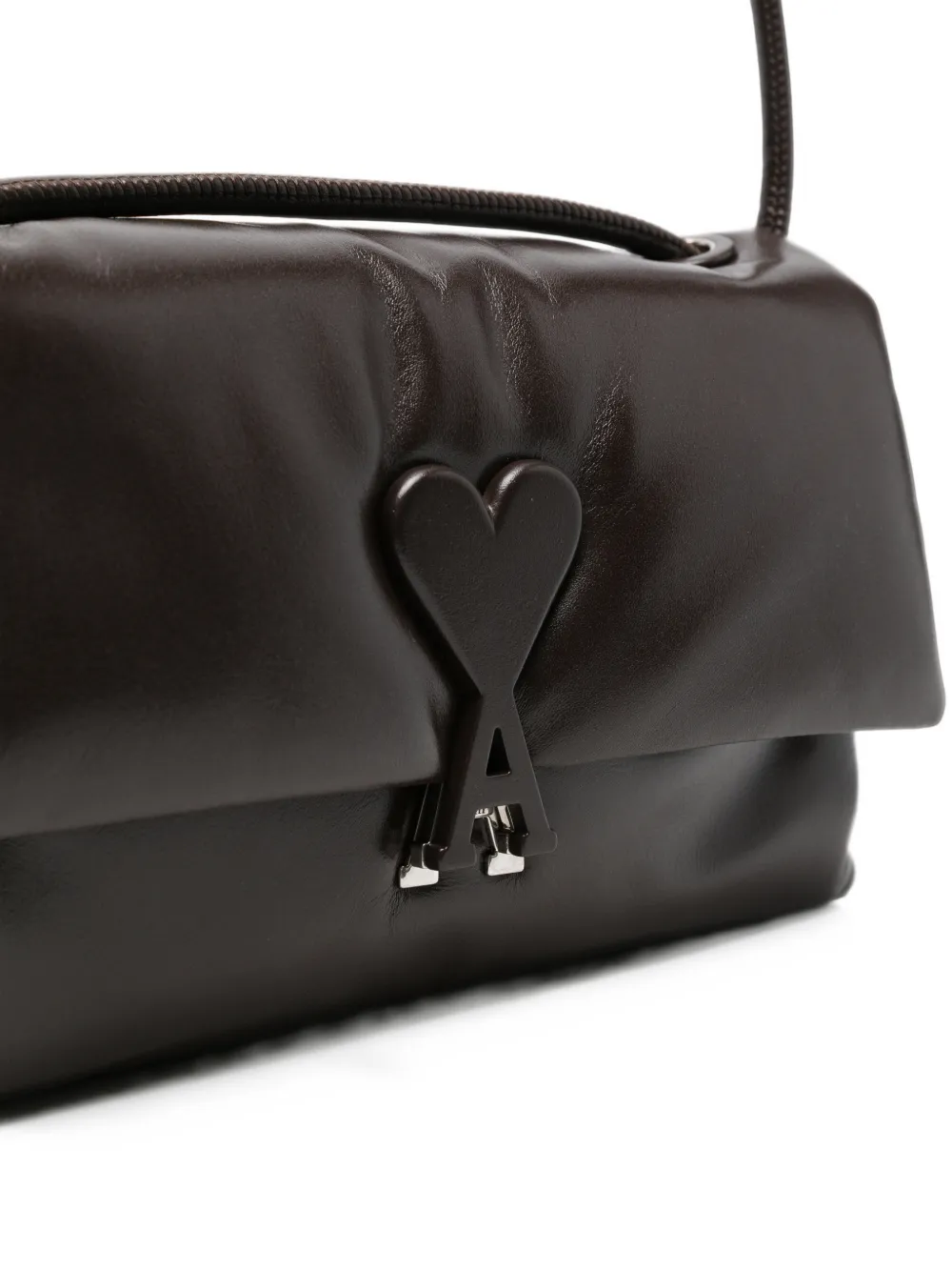 AMI Paris Voulez-Vous padded leather shoulder bag Bruin