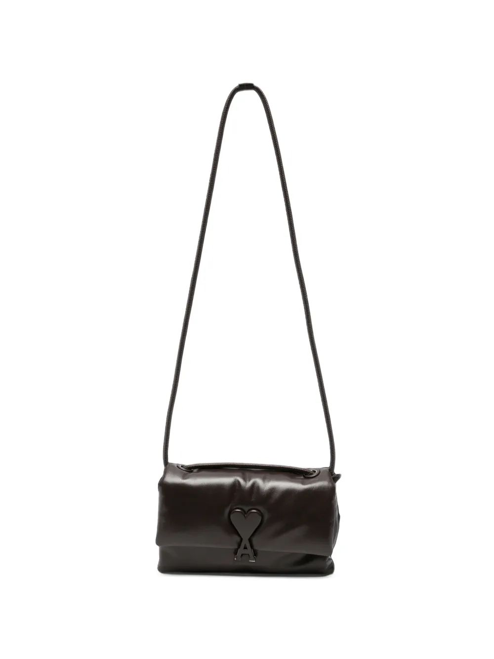 AMI Paris Voulez-Vous padded leather shoulder bag Bruin