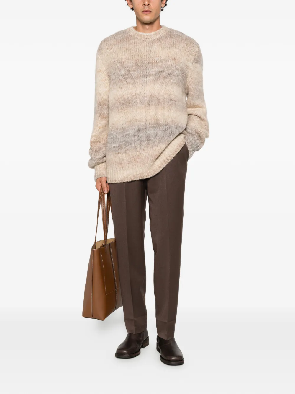 A.P.C. gradient-effect knitted sweater Beige