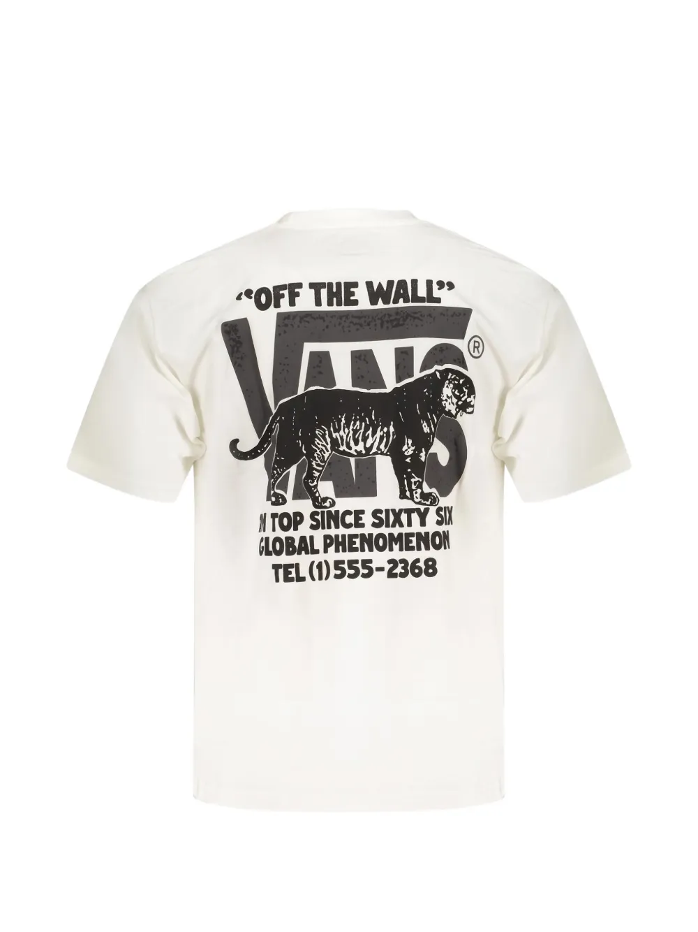 Vans logo-print cotton T-shirt Beige