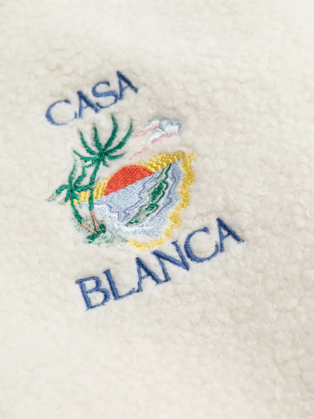 CASABLANCA KIDS Phantasmagoria embroidered fleece jacket Beige