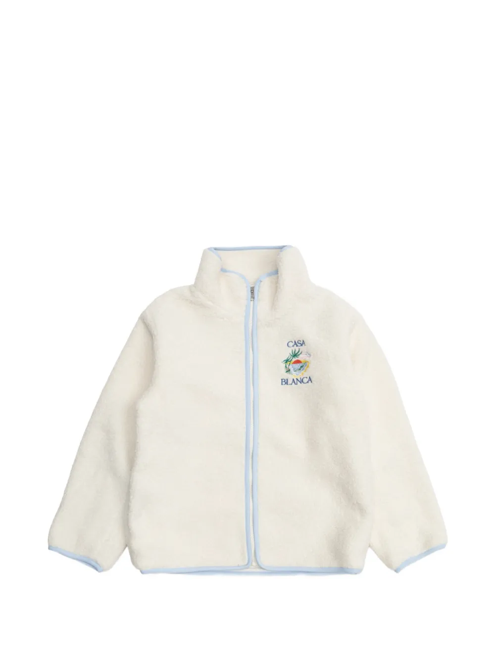 CASABLANCA KIDS Phantasmagoria embroidered fleece jacket Beige