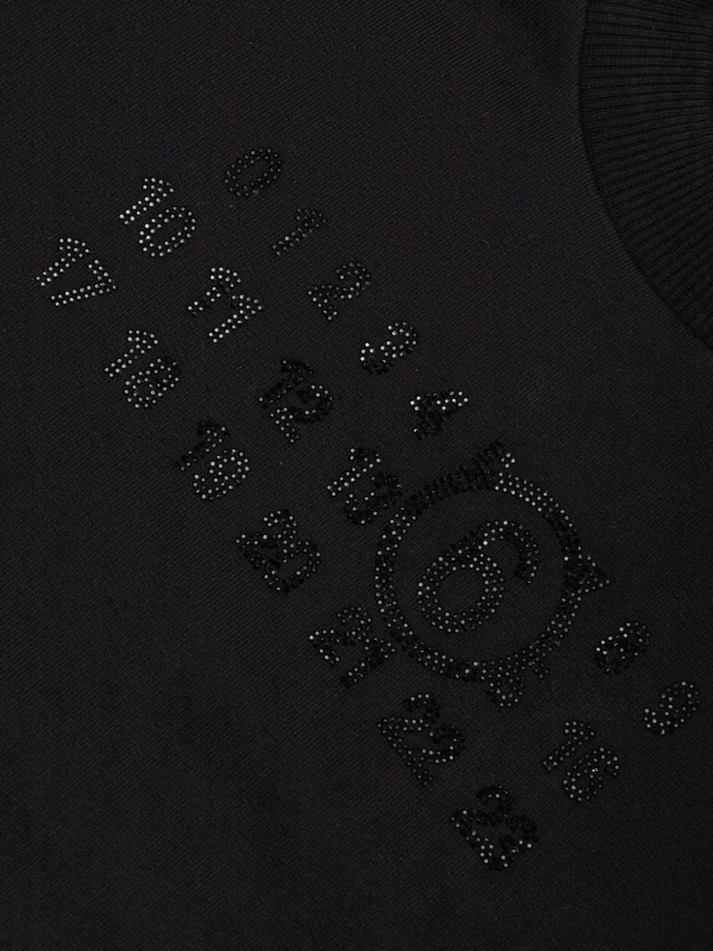 MM6 Maison Margiela Kids embellished cropped sweatshirt Zwart