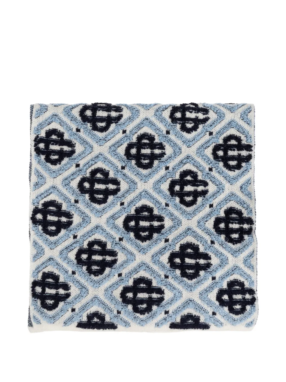 CASABLANCA KIDS monogram-pattern knit scarf Blauw