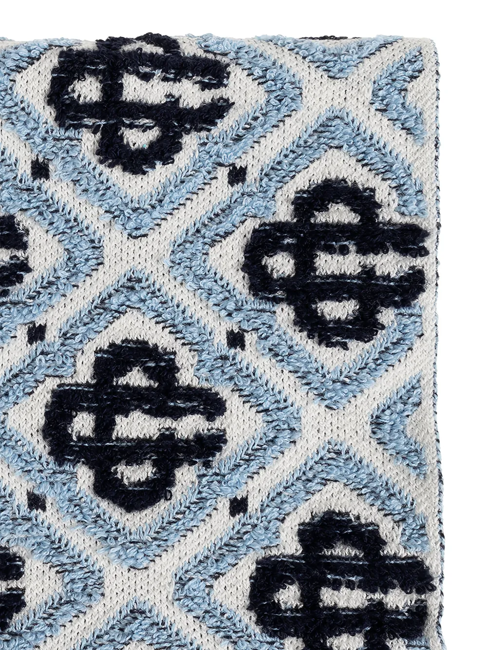 CASABLANCA KIDS monogram-pattern knit scarf Blauw