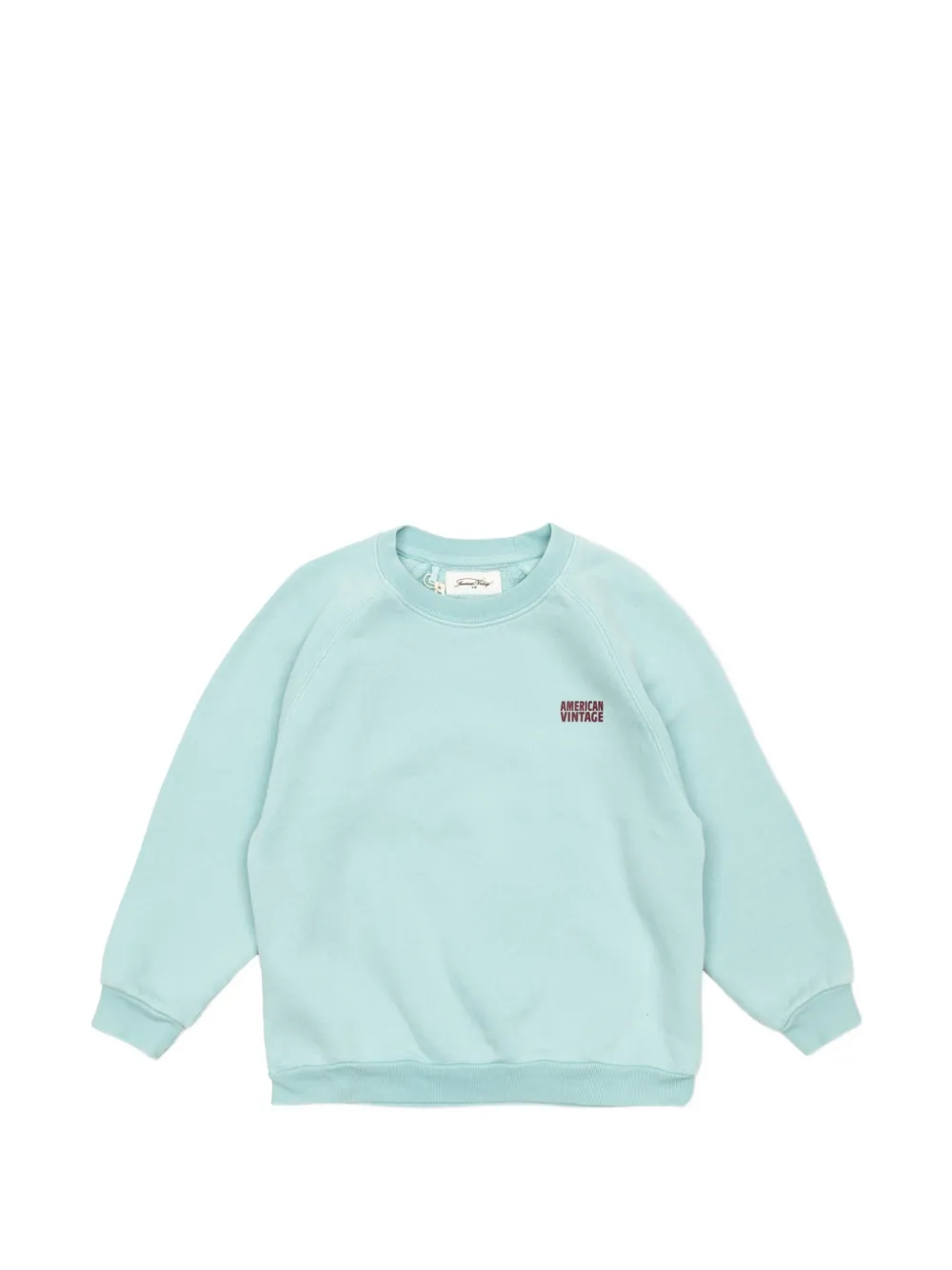 American Vintage Kids Izubird logo-print raglan-sleeve sweatshirt Blauw