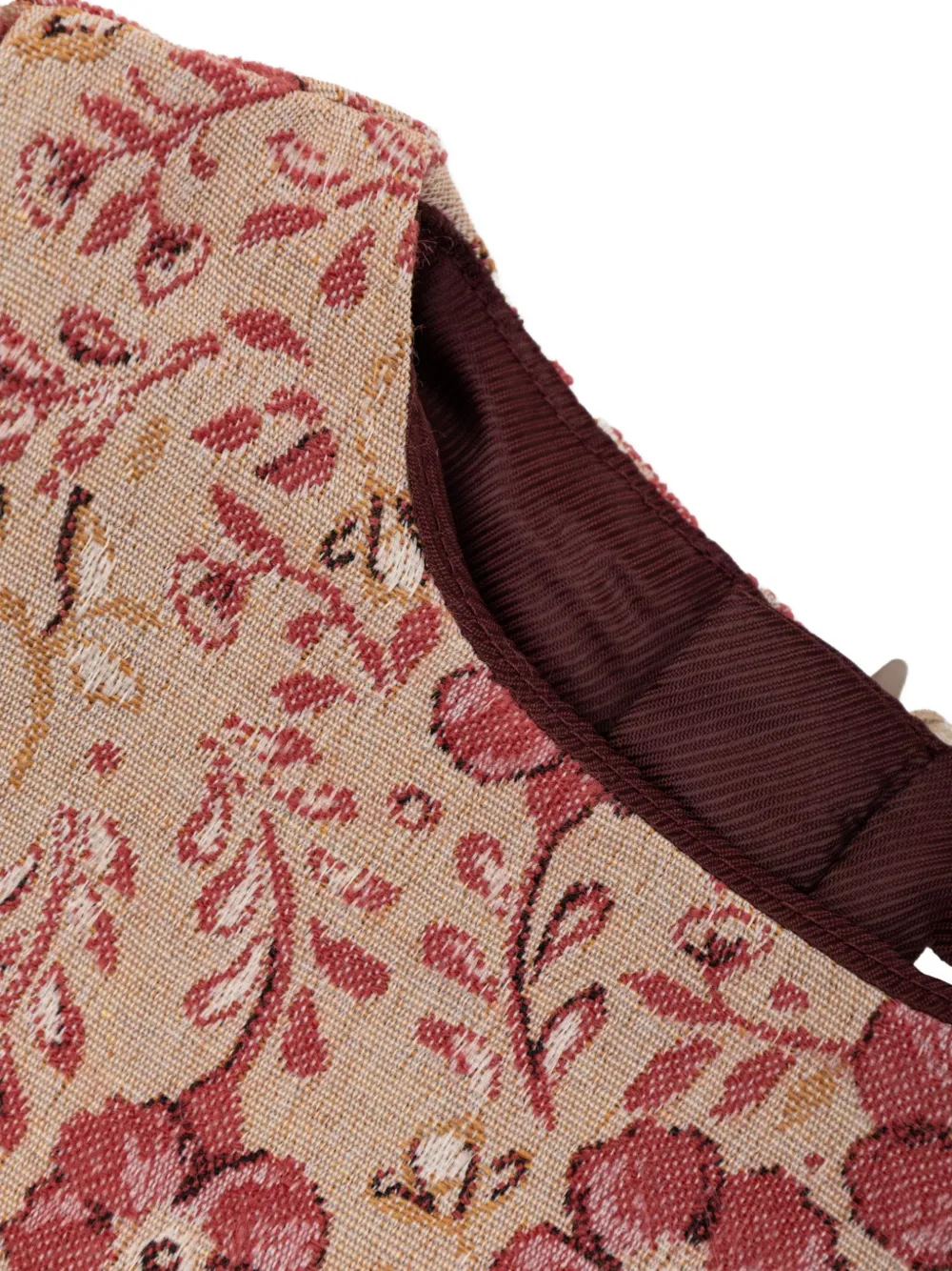 Chloé Jurk met pofmouwen en bloemenpatroon Beige