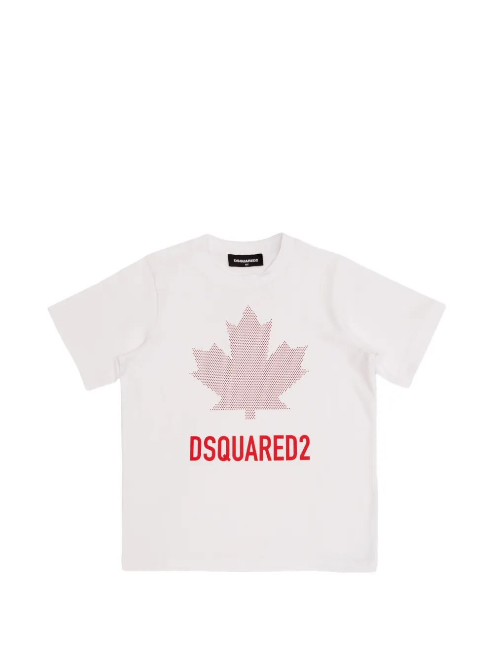 DSQUARED2 KIDS logo-print maple-leaf T-shirt - Bianco