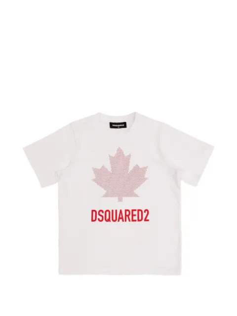 DSQUARED2 KIDS logo-print maple-leaf T-shirt