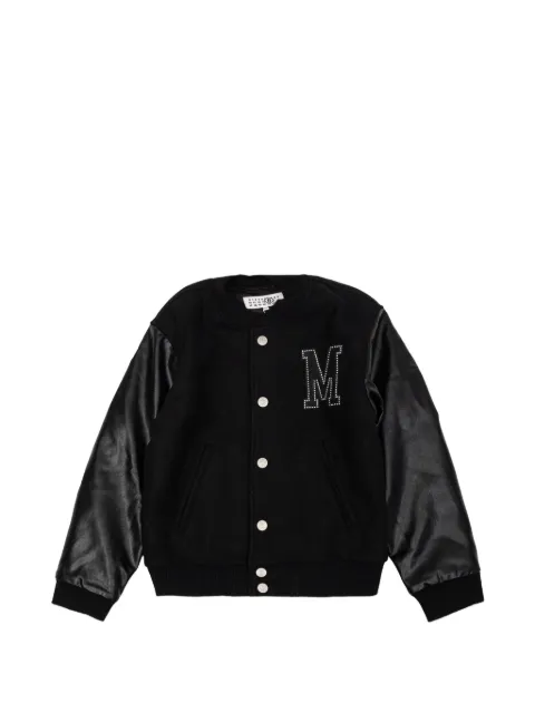 MM6 Maison Margiela Kids embellished patch varsity jacket
