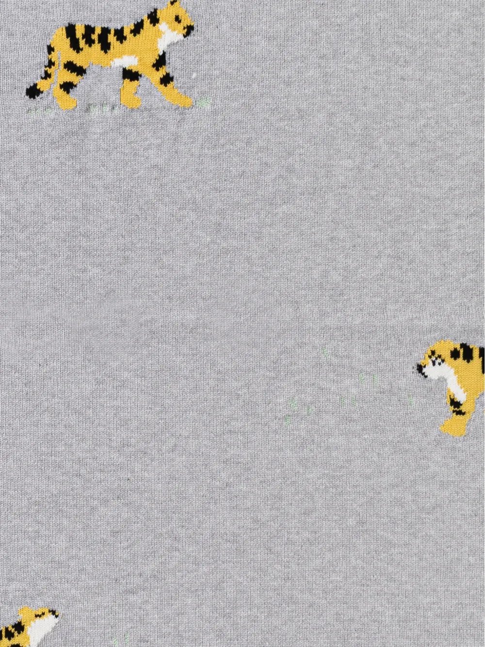 Stella McCartney Kids Ocelot gebreide deken met tijger-intarsia Grijs