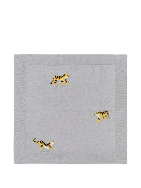 Stella McCartney Kids Gestrickte Ocelot Decke mit Tiger-Intarsie
