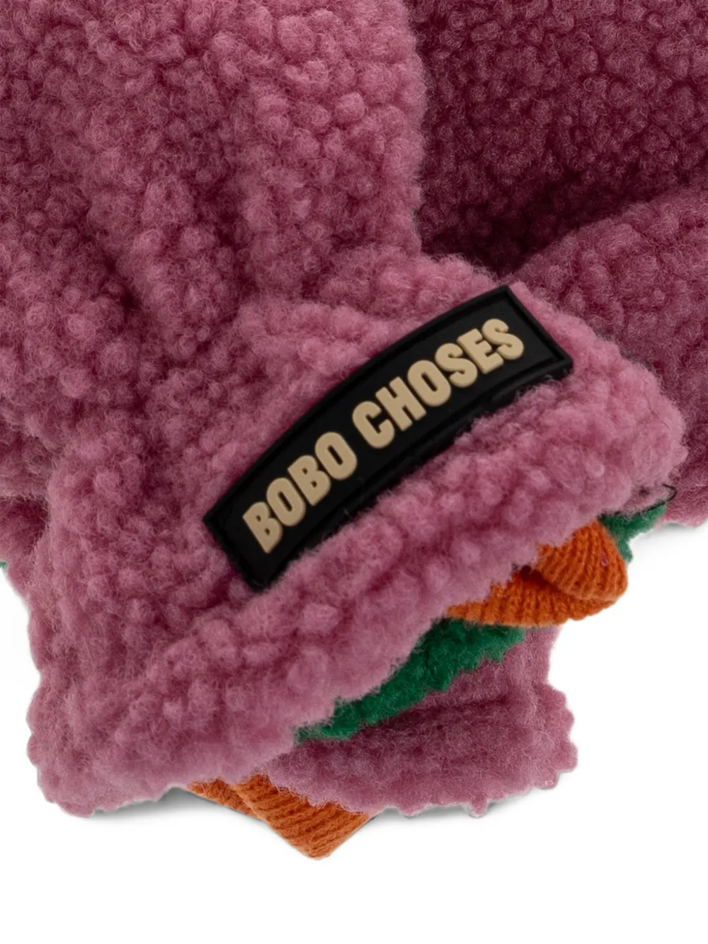 Bobo Choses Color Block fleece-texture insulated mittens Roze