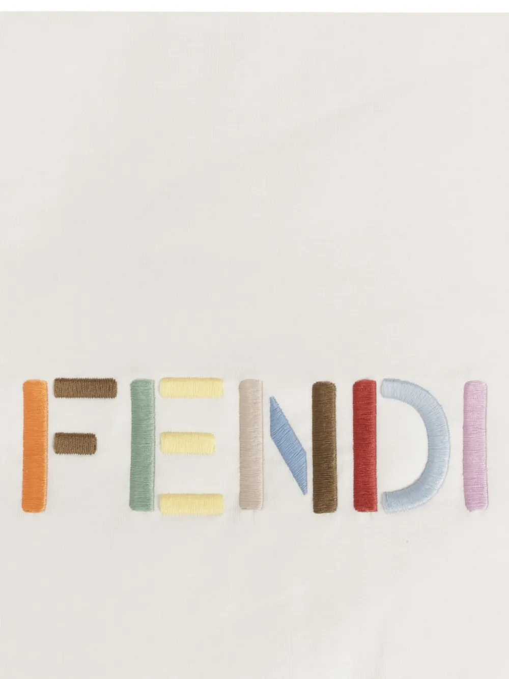 Fendi Kids Geïsoleerde deken met geborduurd logo Wit