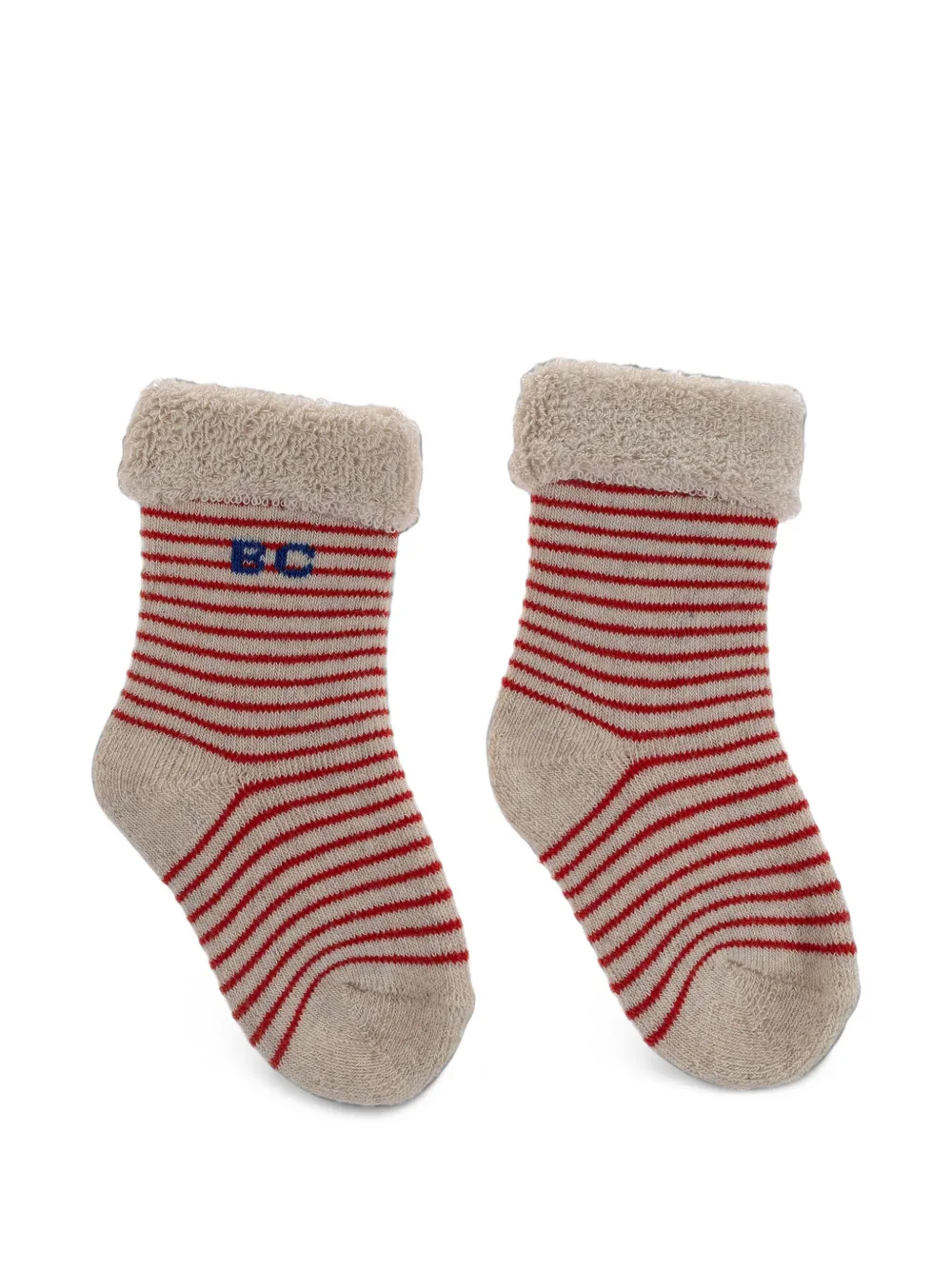 Bobo Choses striped floral-print socks (set of two) Beige