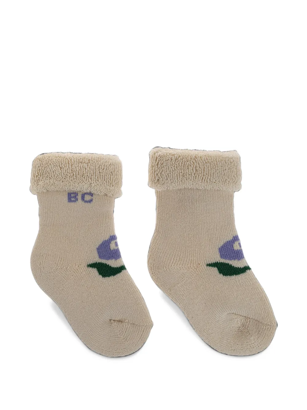 Bobo Choses striped floral-print socks (set of two) Beige