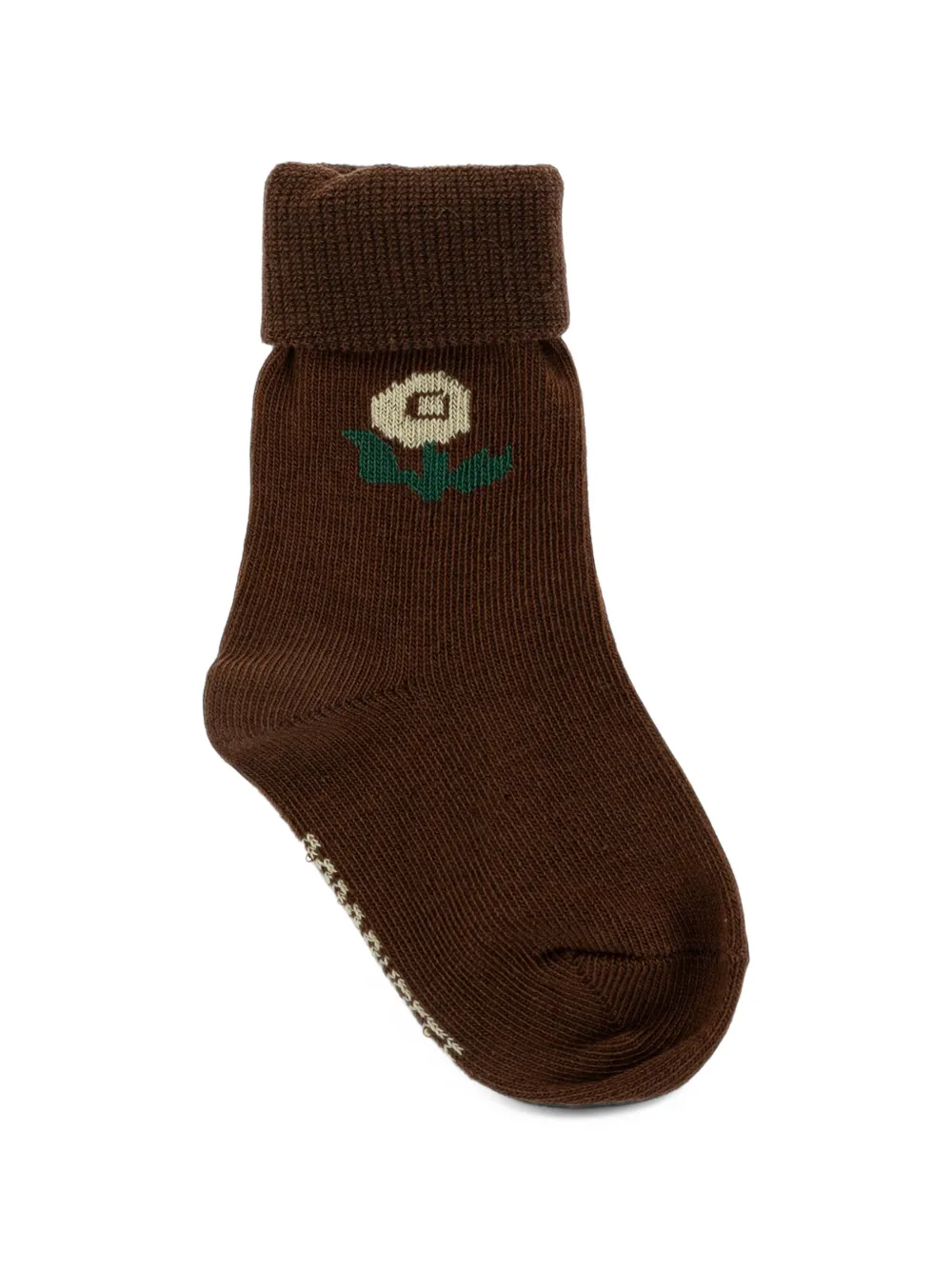 Bobo Choses Twee paar sokken met geribbelde manchetten en bloemen-intarsia Wit