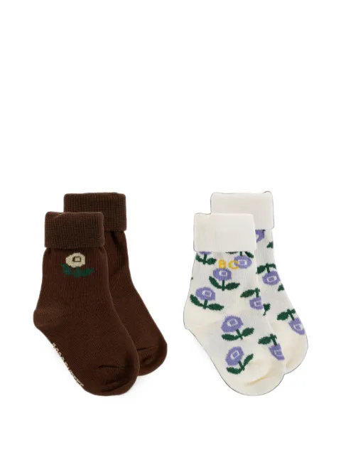 Bobo Choses set de dos calcetines con motivo floral en intarsia