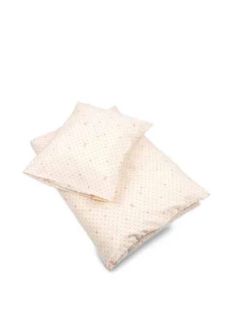Konges Sløjd cherry-print polka-dot duvet and pillow case set (set of three)