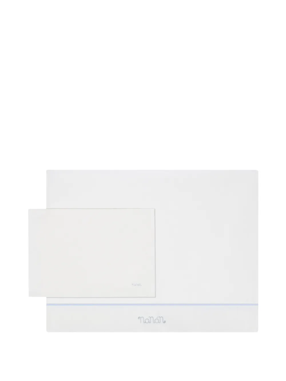 NANAN logo-embroidered piped blanket - Bianco