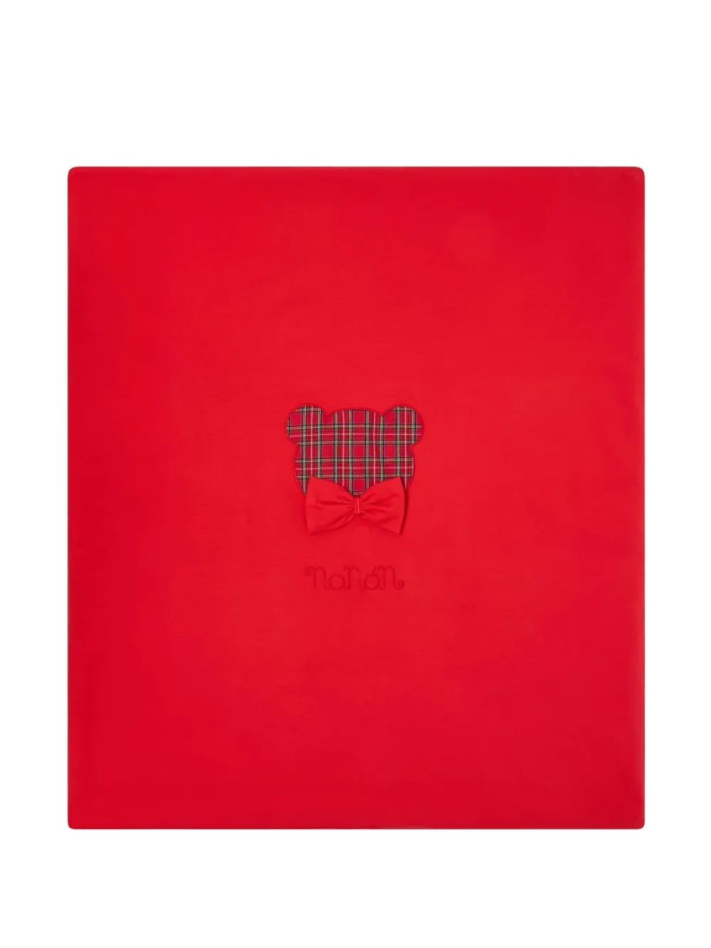 NANAN tartan bear-patch blanket - Rosso