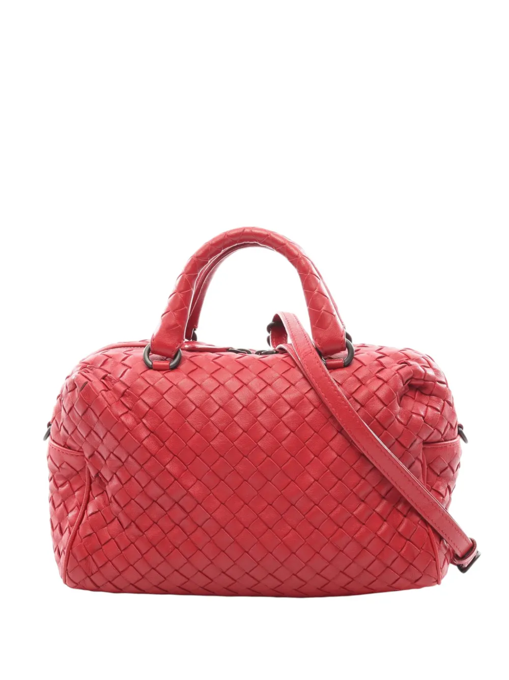 Bottega Veneta Pre-Owned 2012-2026 Mini Nappa Intrecciato Boston Bag satchel - Red